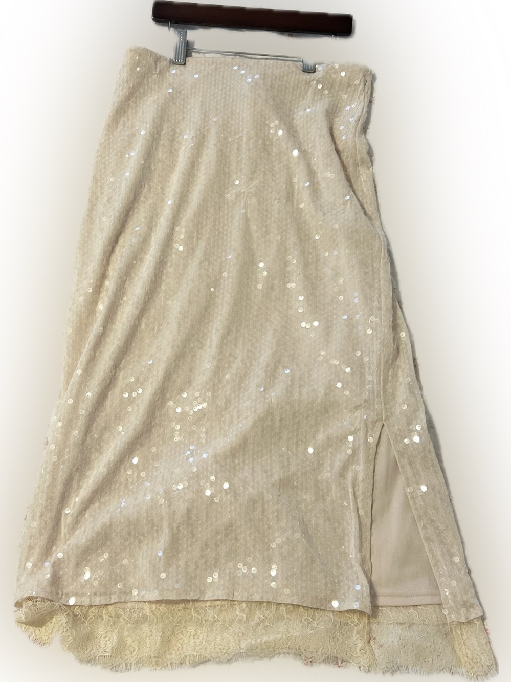 Cream Sequin Skirt